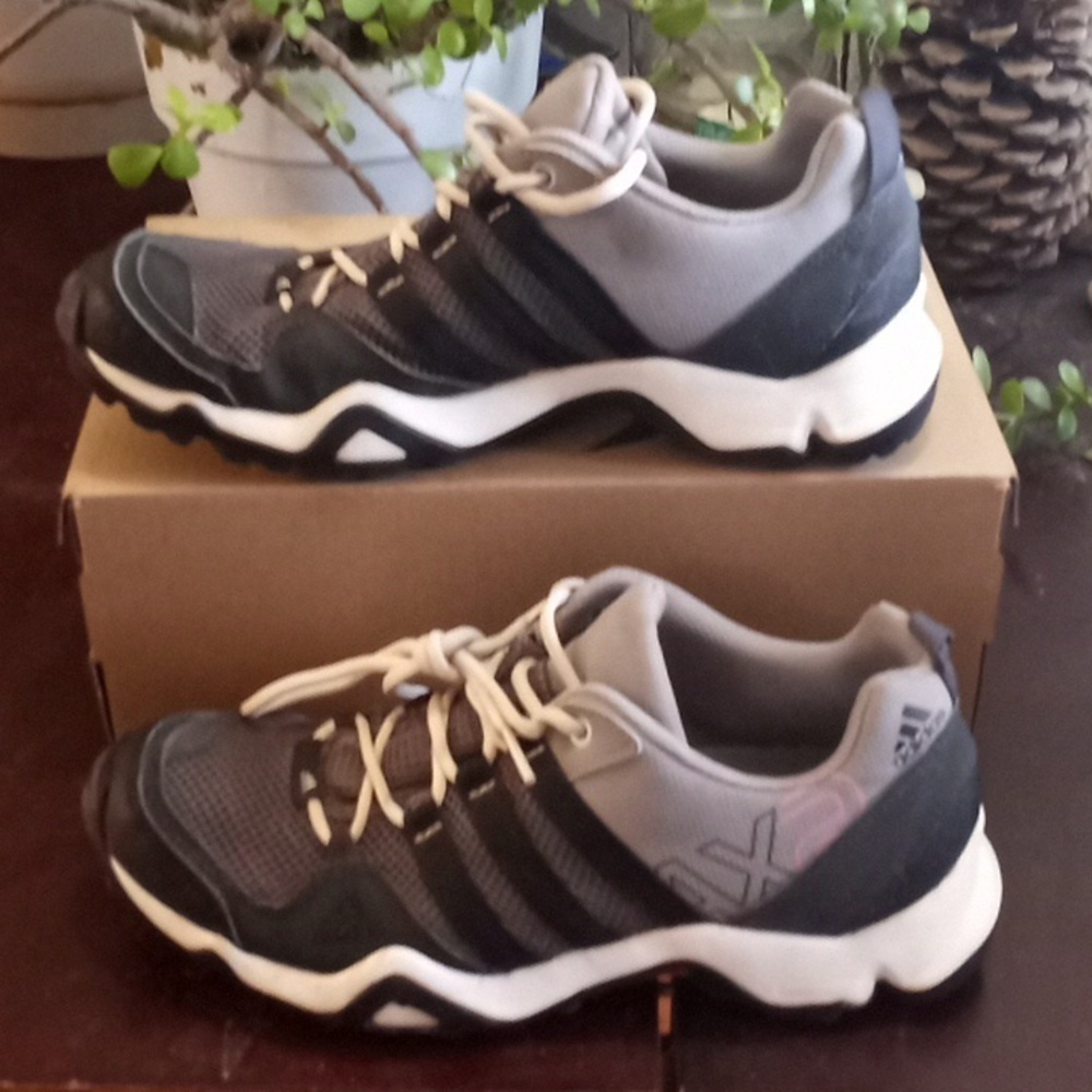 Adidas AX2 Trail Runners Hiking Black Tan Grey Athletic Sneakers Deadstock 8.5